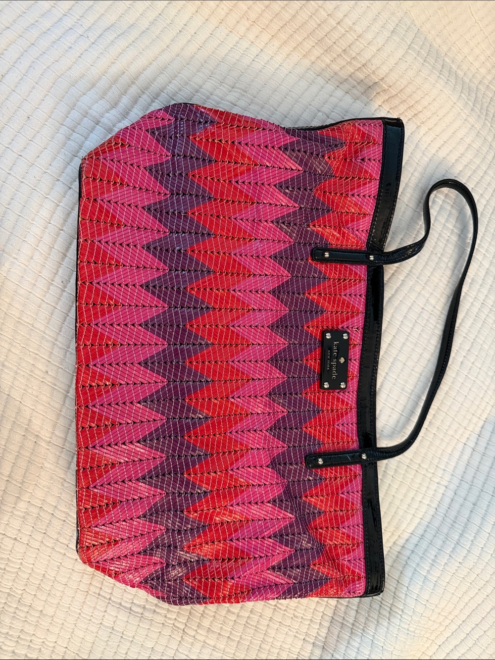 kate spade Pink, Purple & Red Woven Tote